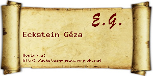 Eckstein Géza névjegykártya
