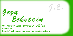 geza eckstein business card